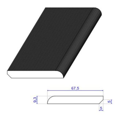 Plinthe Pin brut profil arrondi 10mm x 2m