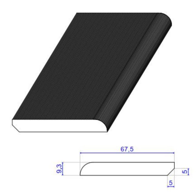 Plinthe Pin brut profil arrondi 10mm x 2m