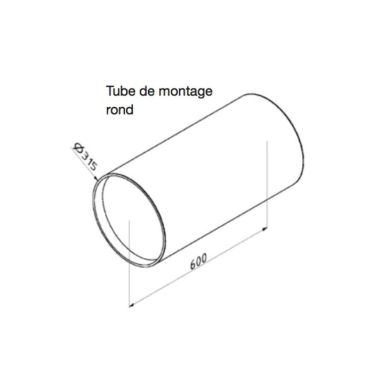 Tube de montage rond DN 315 mm et L.600 mm pour ComfoSpot 50