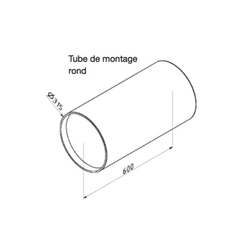 Tube de montage rond DN 315 mm et L.600 mm pour ComfoSpot 50