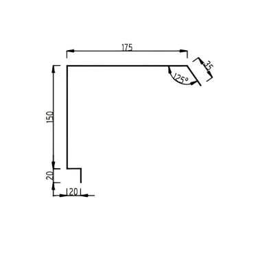 Bande de rive Ep. 0,75mm 50mu Long. 2100mm - dimensions