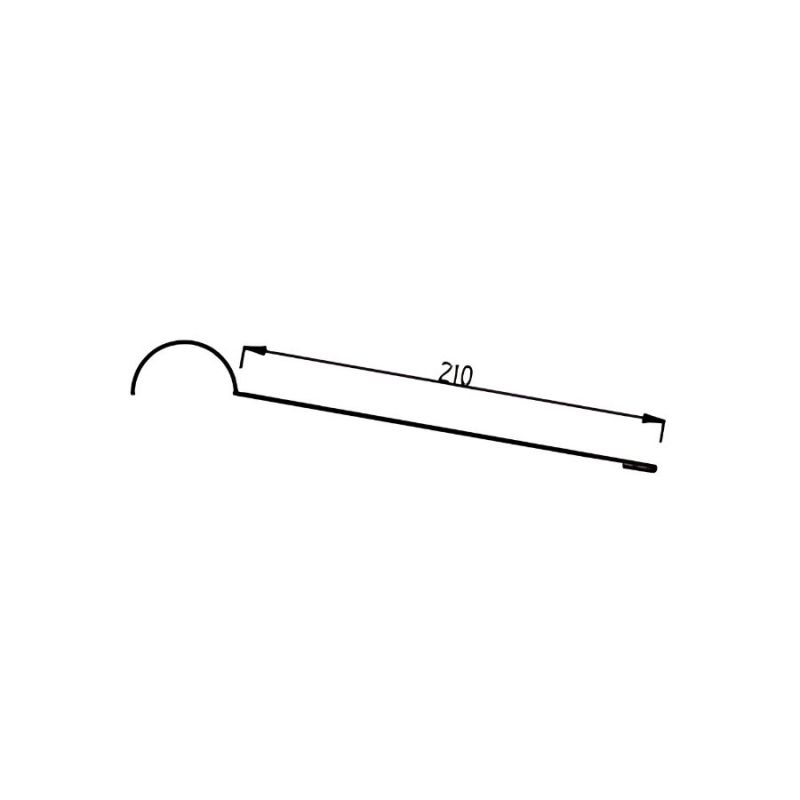 Demi-faîtière à boudin Ep. 0,75mm 50mu Long. 2100mm - dimensions