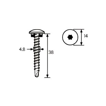 Fixations auto-perceuses - 4.8×38 mm - 0