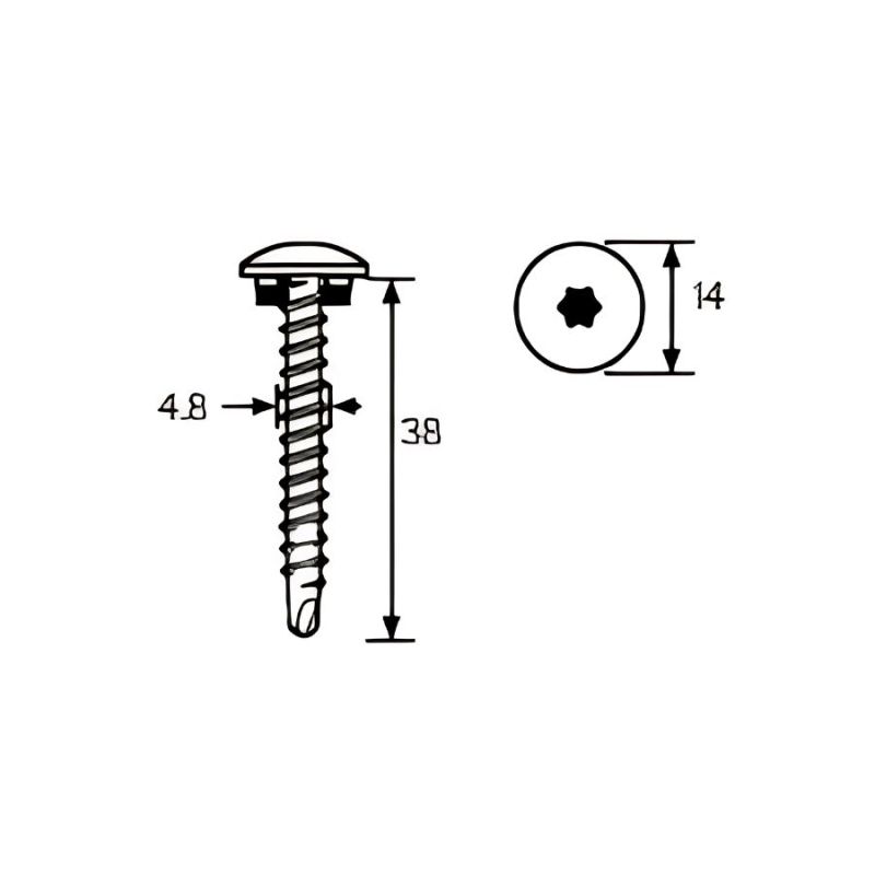 Fixations auto-perceuses - 4.8×38 mm - 0